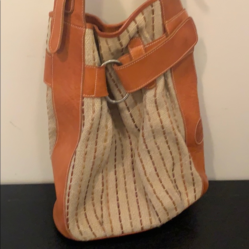 Vintage Earthbags Crossbody Hobo Leather Jute